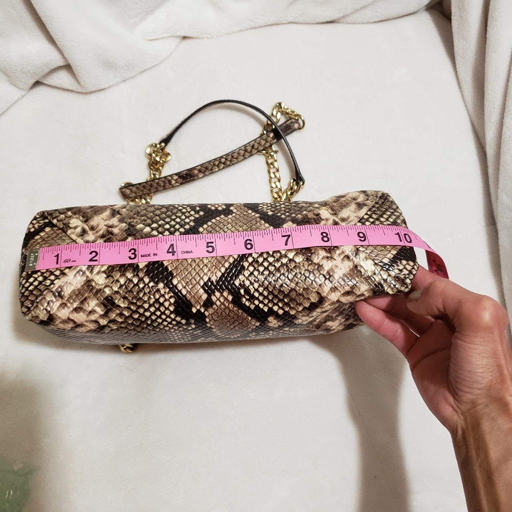Like New Authentic Michael Kors Python Leather/Ch… - image 8